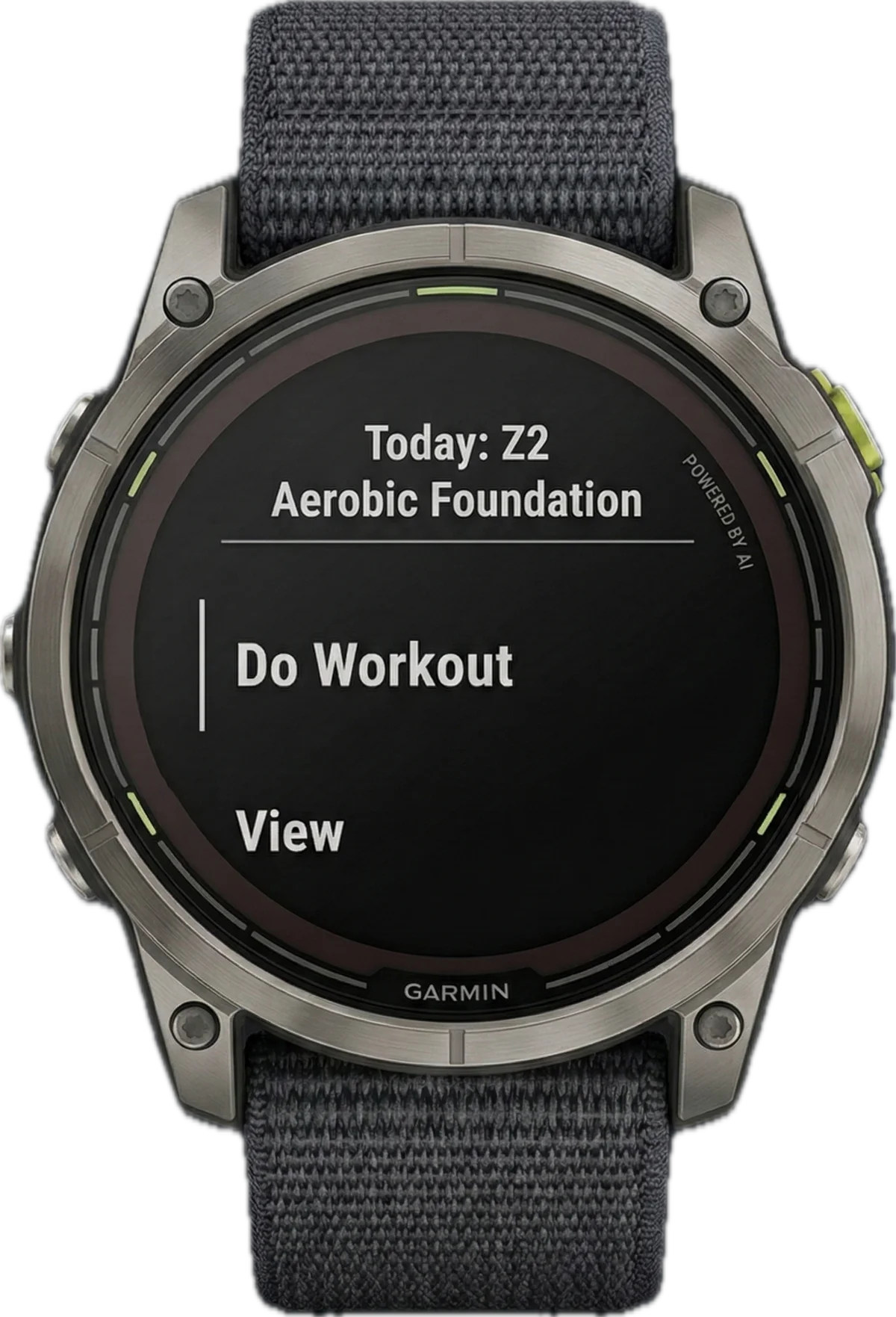Garmin watch showing synced workout